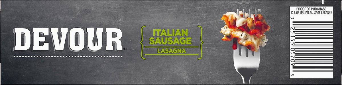 slide 8 of 13, DEVOUR Italian Sausage Lasagna 12.5 oz. Box, 12.5 oz