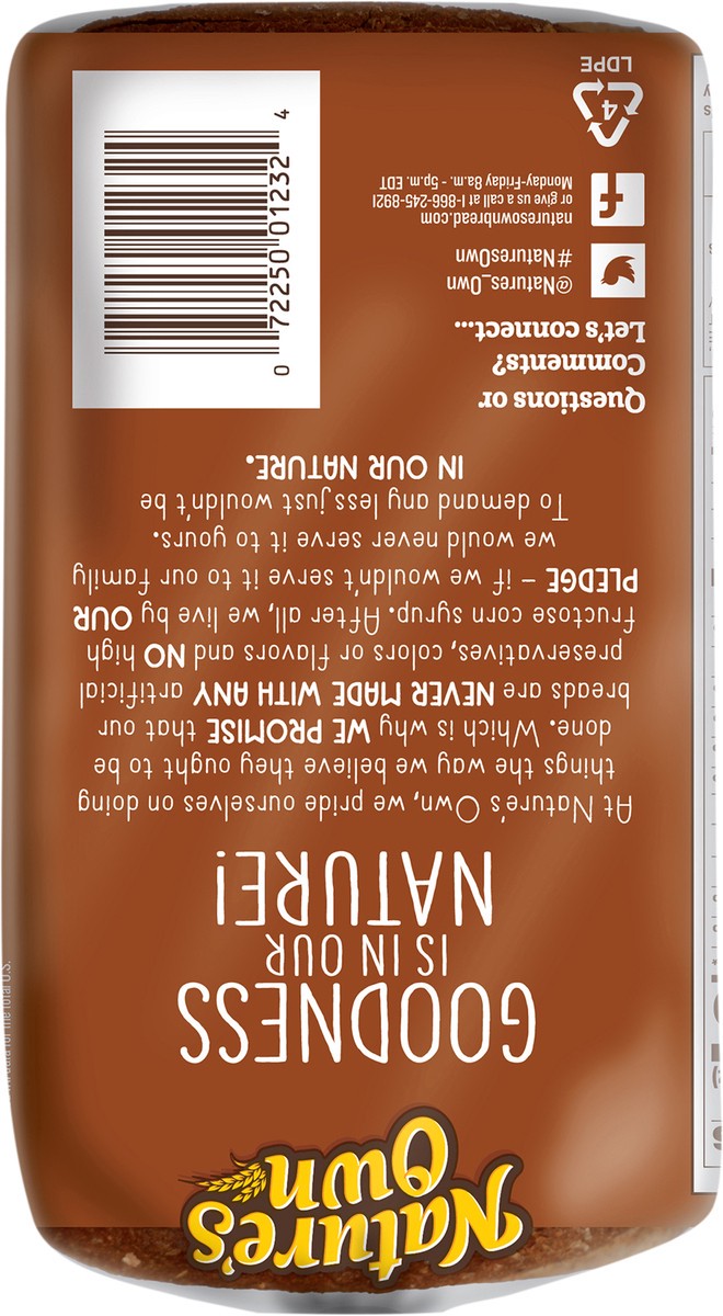 slide 6 of 12, Nature's Own Bread, 100% Whole Wheat, Small Loaf, 12 oz