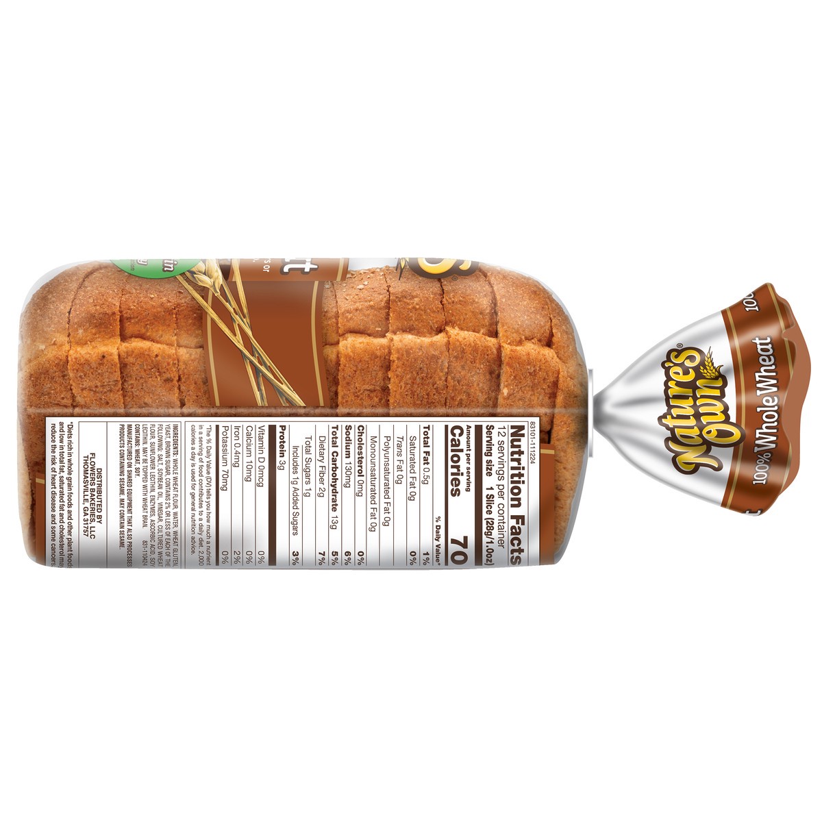 slide 9 of 12, Nature's Own Bread, 100% Whole Wheat, Small Loaf, 12 oz