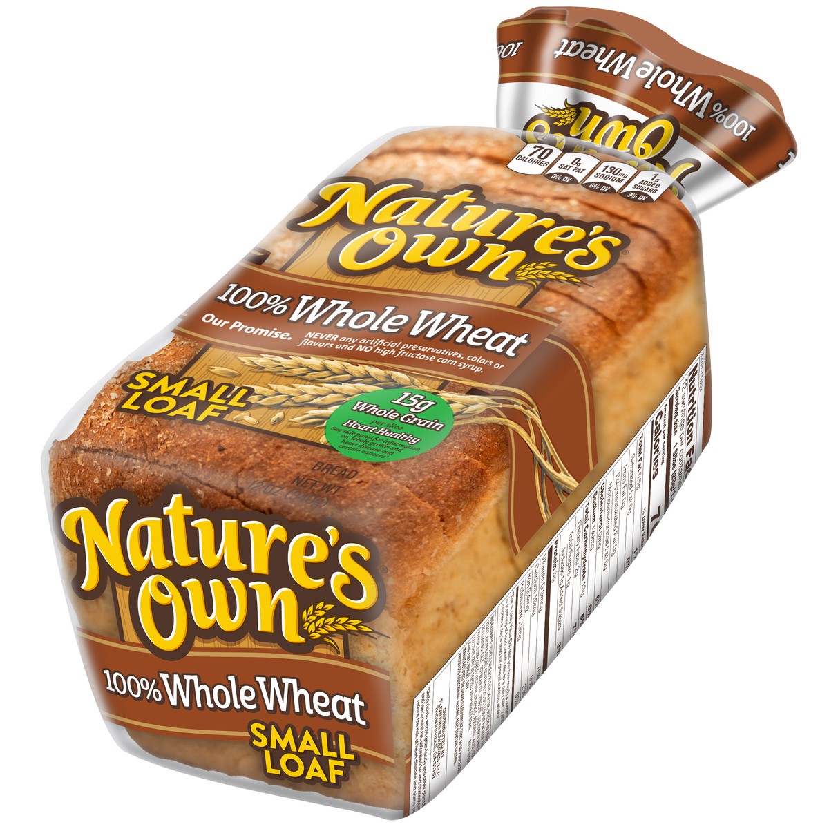 slide 4 of 12, Nature's Own Bread, 100% Whole Wheat, Small Loaf, 12 oz