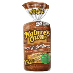 Nature's Own Bread, 100% Whole Wheat, Small Loaf