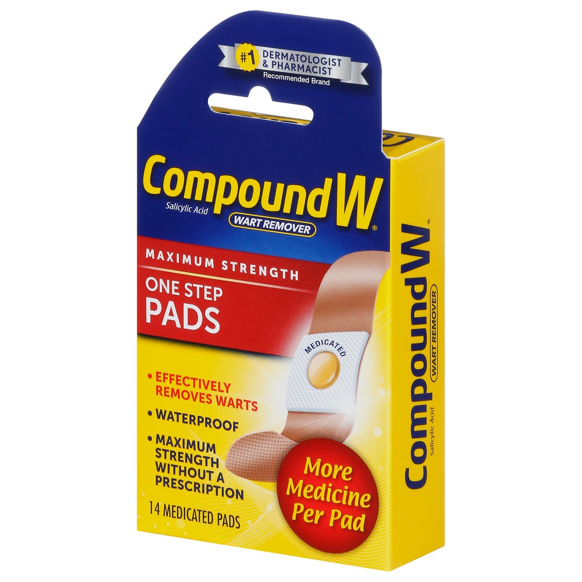 slide 9 of 14, Compound W Maximum Strength One Step Wart Remover Pads, 14 Count, 14 ct