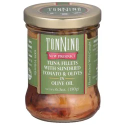 Tonnino Tuna Fillets with Sundried Tomato & Olives in Olive Oil 6.3 oz