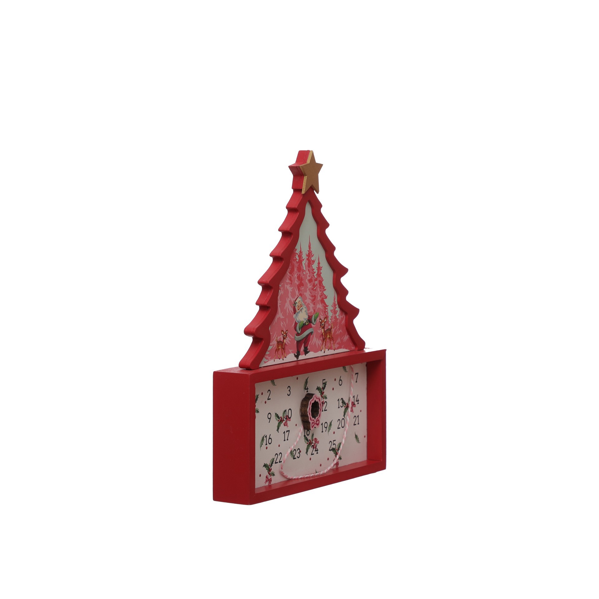 slide 3 of 3, 12" Red & White Christmas Tree With Santa Countdown Tabletop Decor By Ashland, 12 in