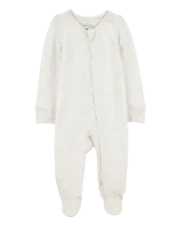 Carter's Baby Zip-Up PurelySoft Sleep & Play Pajamas - Gray Gray 3M