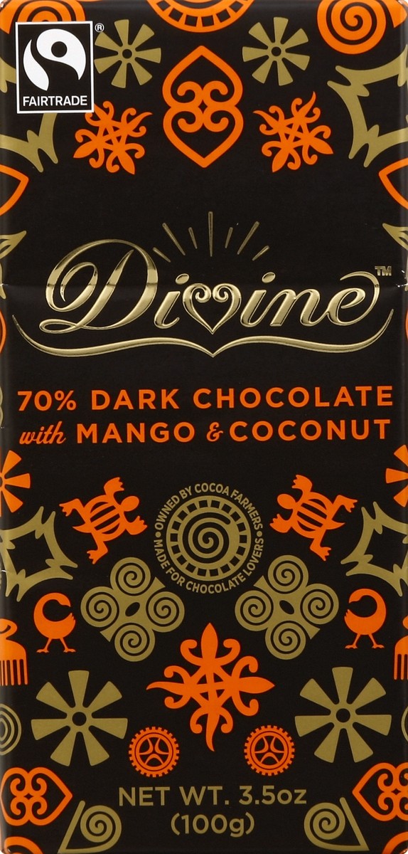 slide 5 of 5, Divine Dark Chocolate with Mango & Coconut, 3.5 oz