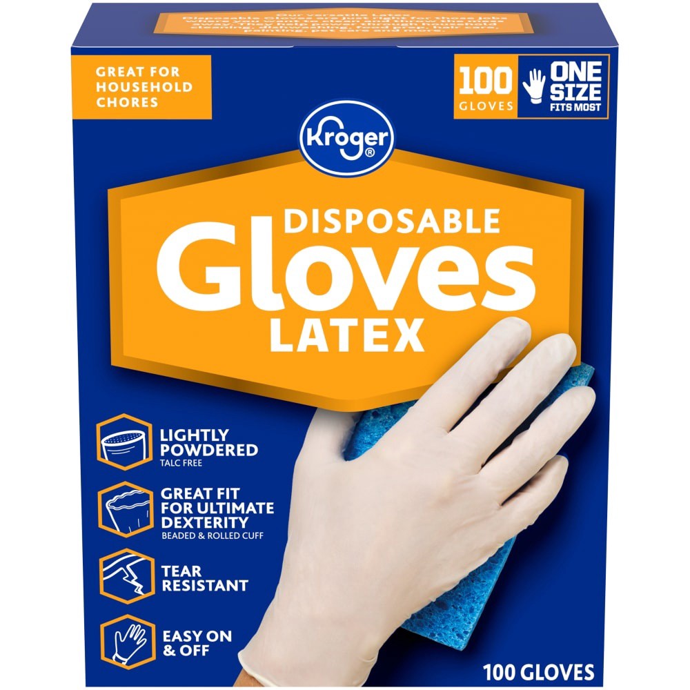 slide 2 of 3, Kroger Home Sense Disposable Latex Gloves, 100 ct