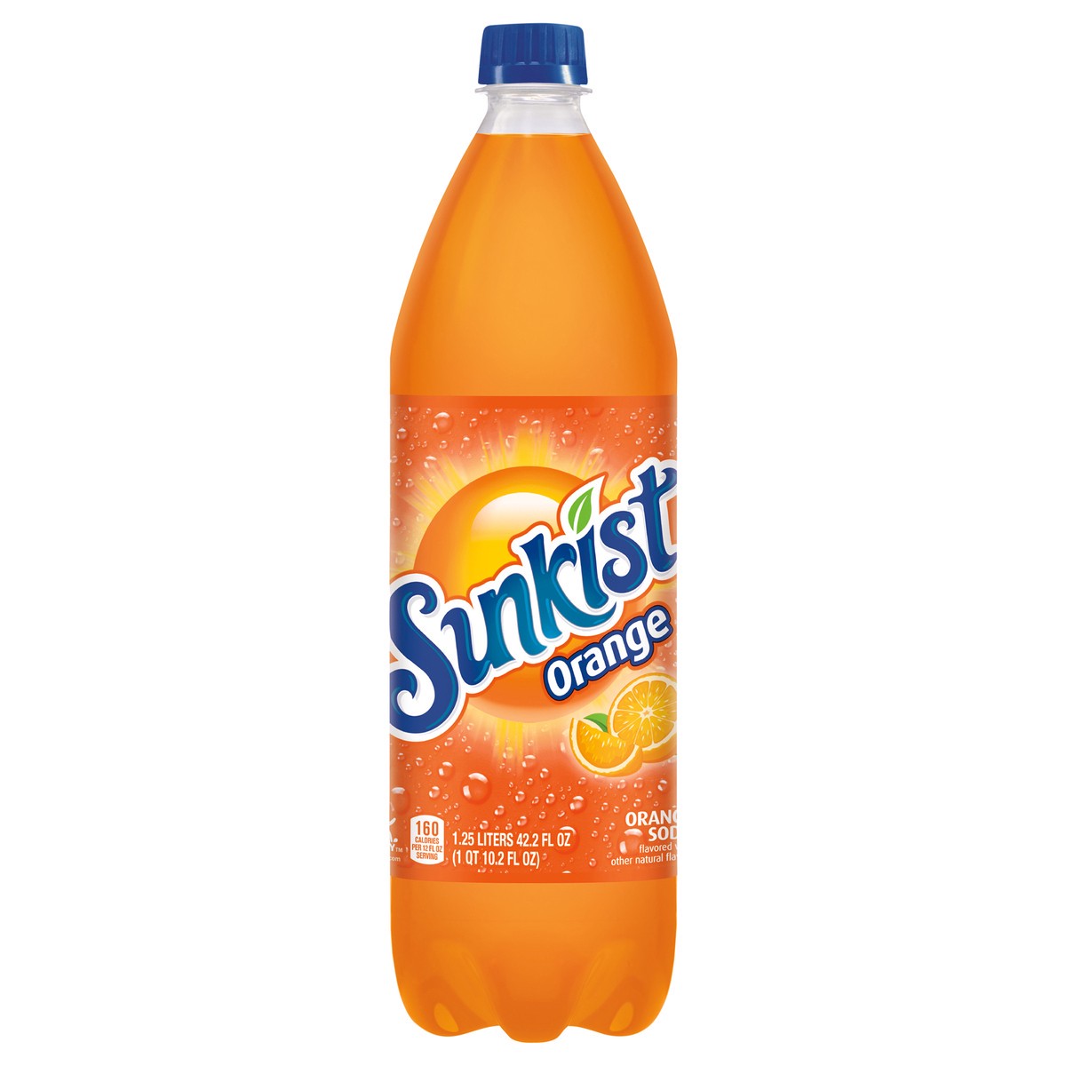 slide 1 of 7, Sunkist Orange Soda, 1.25 L bottle, 1.25 liter