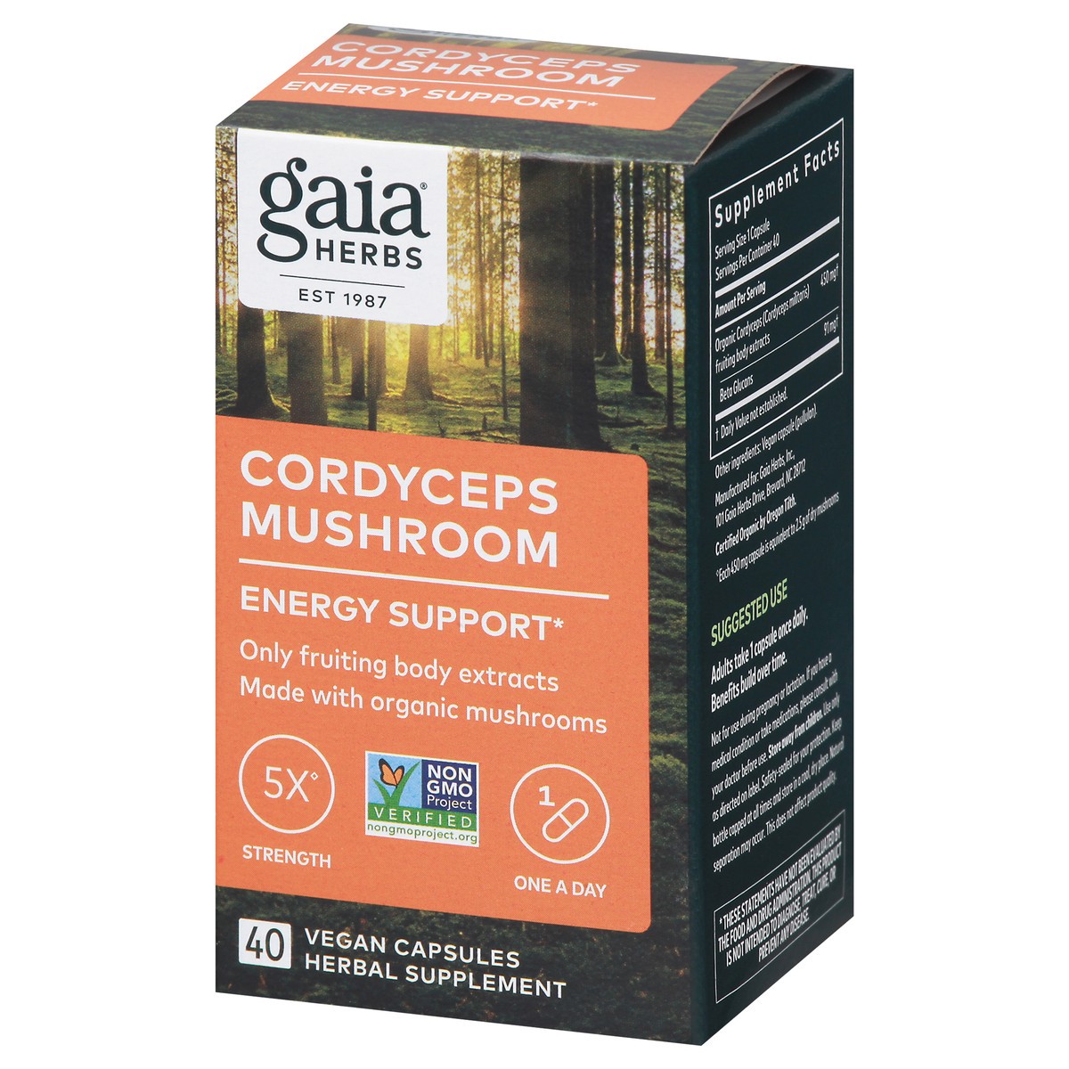 slide 3 of 9, Gaia Herbs Cordyceps Mushroom 40 Vegan Capsules, 40 ct
