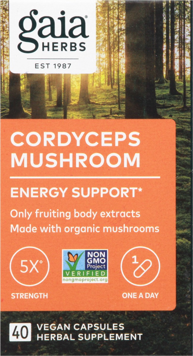 slide 8 of 9, Gaia Herbs Cordyceps Mushroom 40 Vegan Capsules, 40 ct