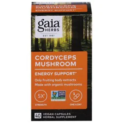 Gaia Herbs Cordyceps Mushroom 40 Vegan Capsules