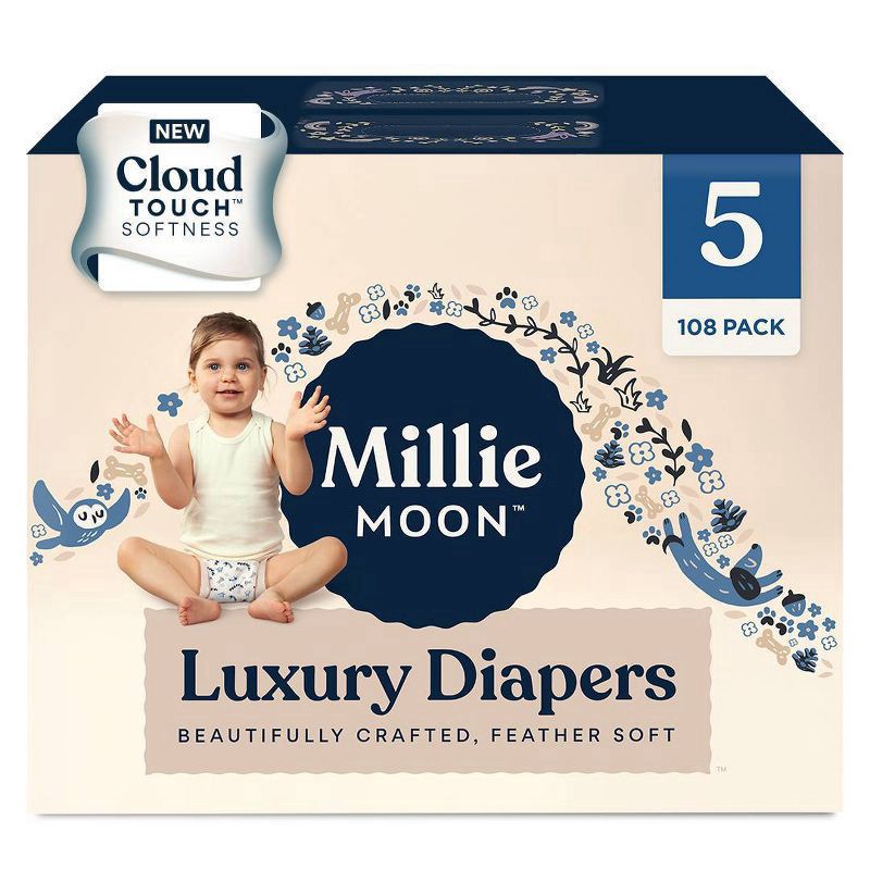 slide 1 of 5, Millie Moon Lux Disposable Diapers - Size 5 - 108ct, 108 ct