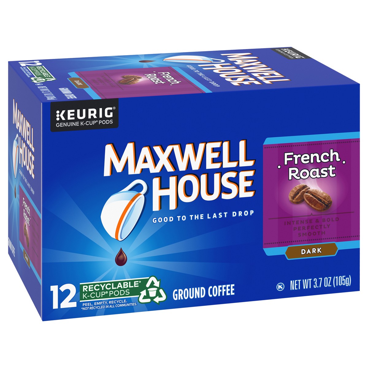 slide 8 of 9, Maxwell House French Roast Dark Roast K-Cup Coffee Pods, 12 ct Box, 12 ct