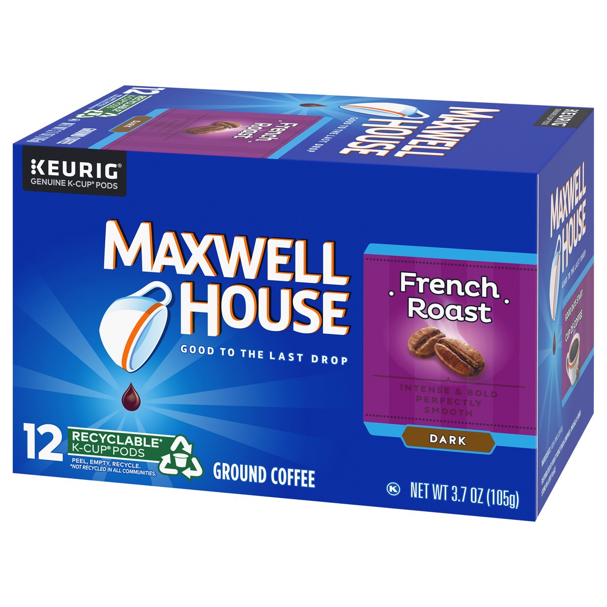 slide 9 of 9, Maxwell House French Roast Dark Roast K-Cup Coffee Pods, 12 ct Box, 12 ct