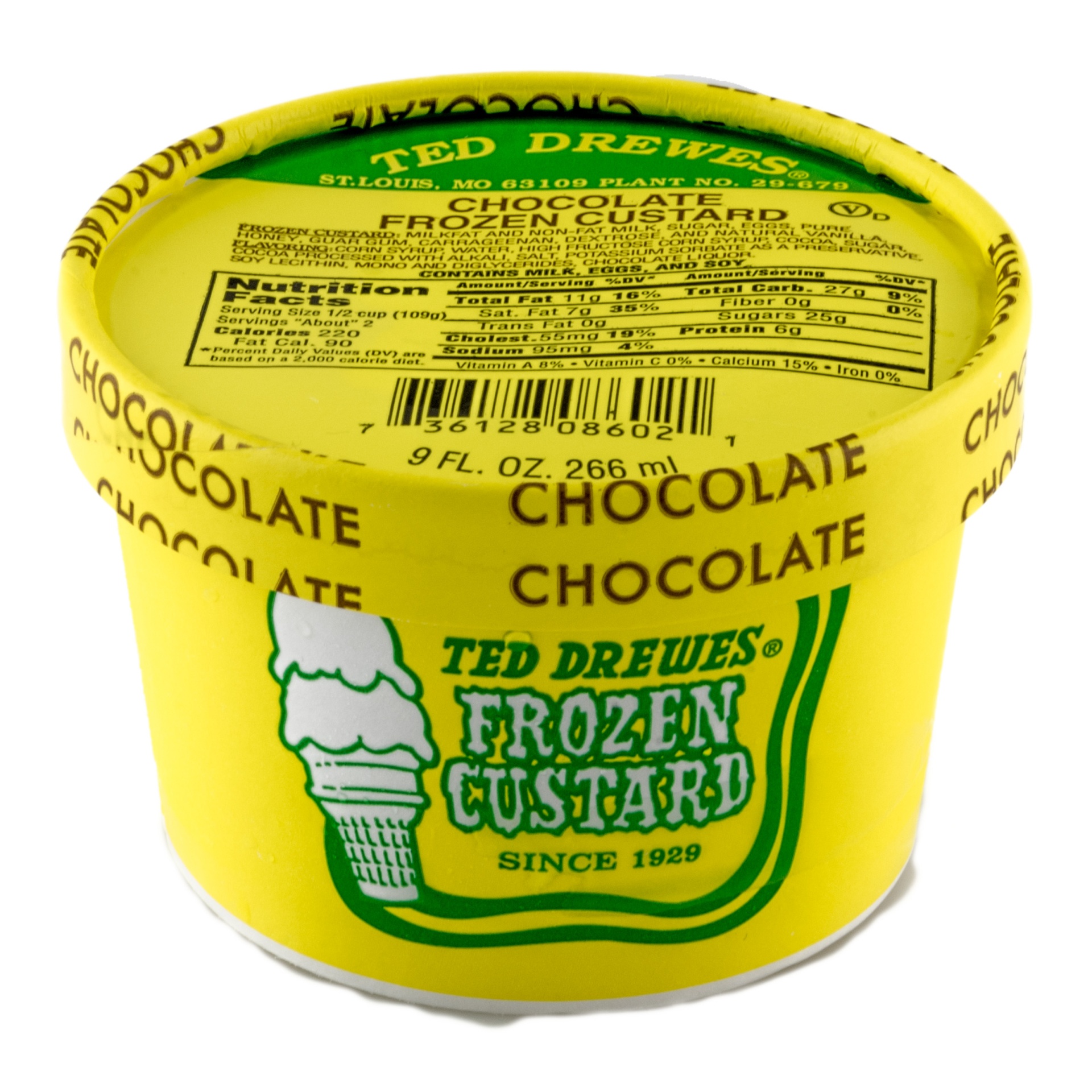 slide 1 of 1, Ted Drewes Chocolate Frozen Custard Cups, 9 oz