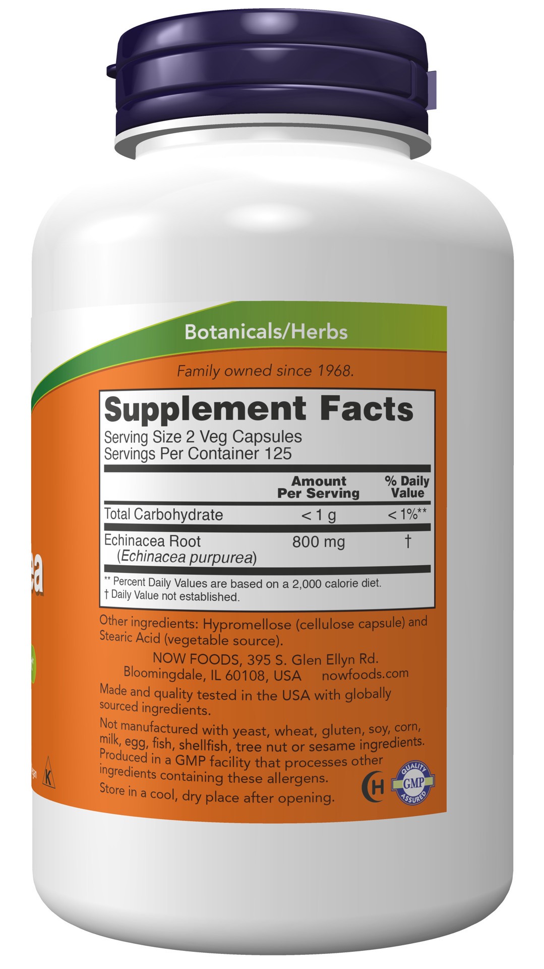 slide 2 of 4, NOW Echinacea 400 mg - 250 Veg Capsules, 400 mg