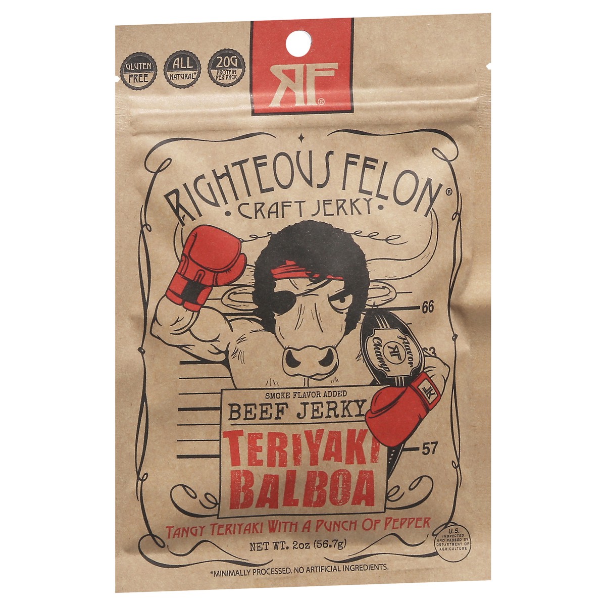 slide 11 of 14, Righteous Felon Teriyaki Balboa Beef Jerky with a Punch of Pepper 2 oz, 2 oz