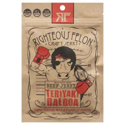 Righteous Felon Teriyaki Balboa Beef Jerky with a Punch of Pepper 2 oz