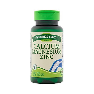 slide 1 of 3, Nature's Truth Calcium Magnesium Zinc, Coated Caplets, 90 ct