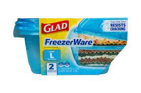 slide 1 of 1, Glad Freezeware 64oz Large Rectangle, 2 ct