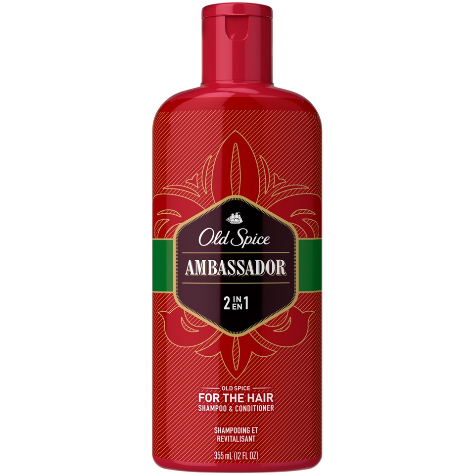 slide 1 of 3, Old Spice Ambassador Mens 2-In-1 Shampoo and Conditioner, 12 fl oz