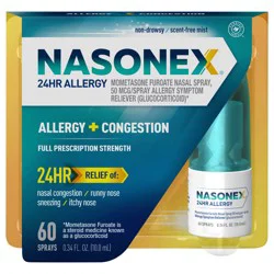 Nasonex 24HR Allergy Nasal Spray, 60 Sprays 0.34 fl oz