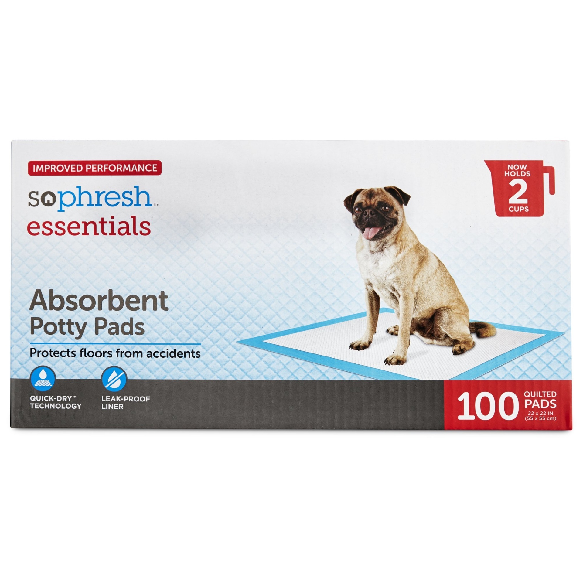 slide 1 of 1, So Phresh Essential Potty Pads, 100 ct