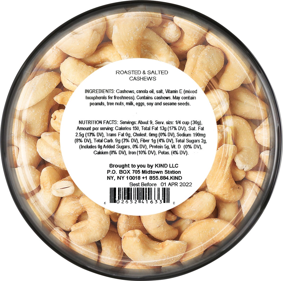 slide 2 of 4, KIND Roasted & Salted Cashews, 9.0 OZ, 9 oz