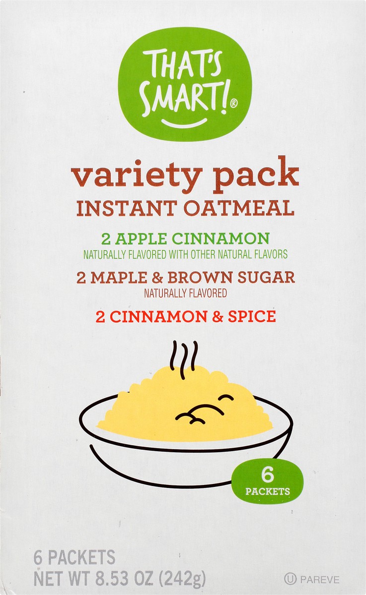 slide 5 of 9, That's Smart! Variety Pack Instant Oatmeal 6 ea, 6 ct
