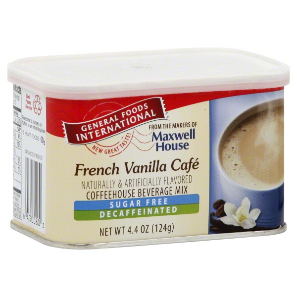 slide 1 of 1, General Foods International Coffeehouse Beverage Mix Sugar Free Decaffeinated French Vanilla Cafe - 4.4 oz, 4.4 oz