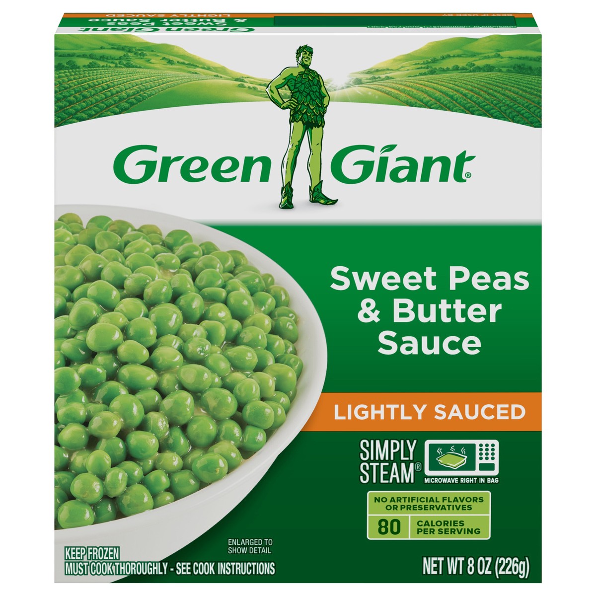slide 1 of 9, Green Giant Simply Steam Lightly Sauced Sweet Peas & Butter Sauce 8 oz, 8 oz