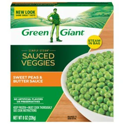 Green Giant Simply Steam Sauced Veggies, Sweet Peas & Butter Sauce, 8 oz