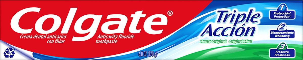 slide 2 of 7, Colgate Triple Action 6Oz, 1 ct