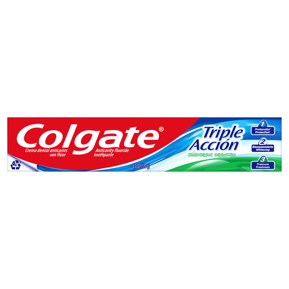 slide 1 of 7, Colgate Triple Action 6Oz, 1 ct