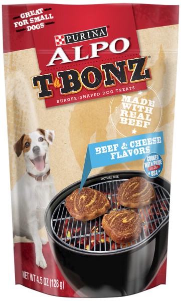 slide 1 of 2, ALPO Purina ALPO Made in USA Facilities Dog Treats, Tbonz Beef & Cheese Flavors, 4.5 oz