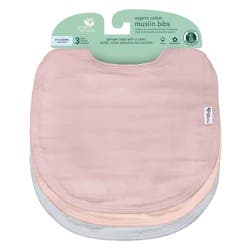 GREEN SPROUTS Organic Cotton Muslin Bibs -Rose Set-0-12 mo