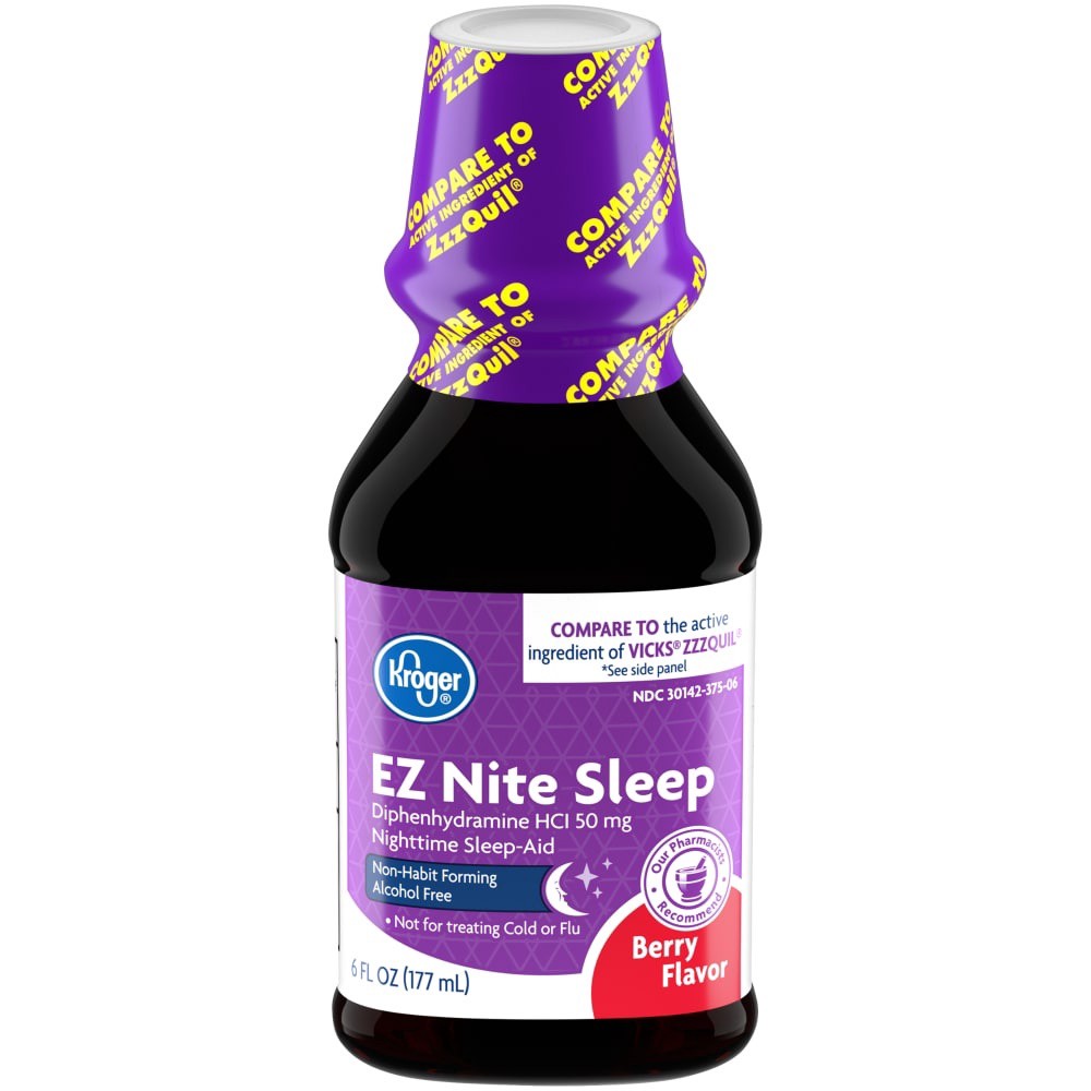 slide 1 of 1, Kroger Ez Nite Sleep Liquid, 6 fl oz