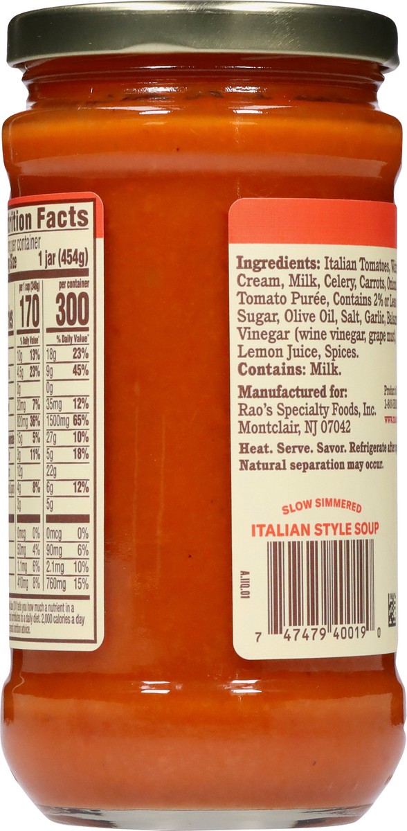 slide 4 of 13, Rao's Made for Home Slow Simmered Creamy Tomato Soup - 16 oz, 16 oz