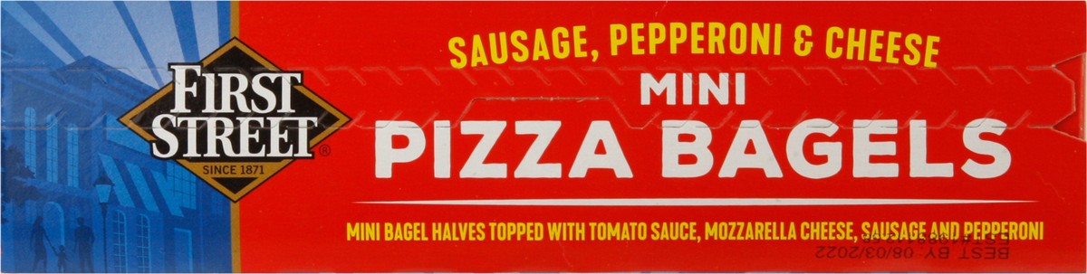 slide 8 of 16, First Street Fs/Cg Mini Pizza Bagel Combination, 40 ct