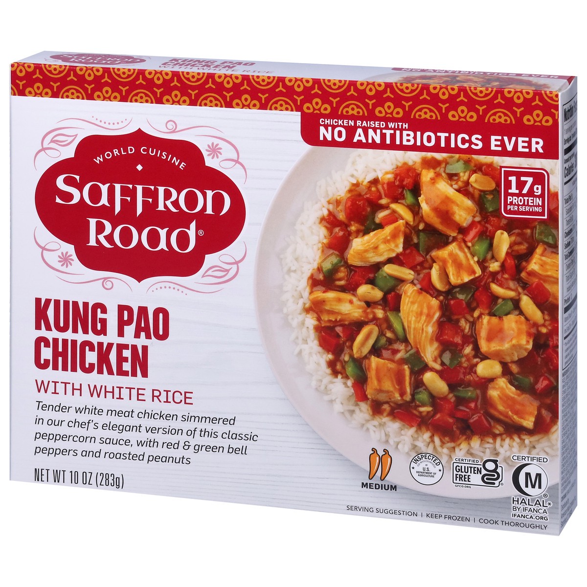 slide 3 of 9, Saffron Road Medium Kung Po Chicken with White Rice 10 oz, 10 oz