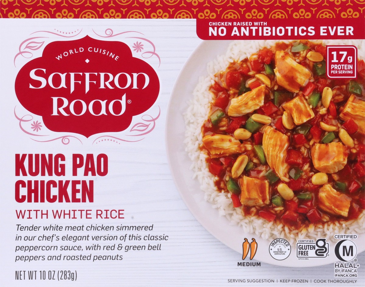 slide 6 of 9, Saffron Road Medium Kung Po Chicken with White Rice 10 oz, 10 oz