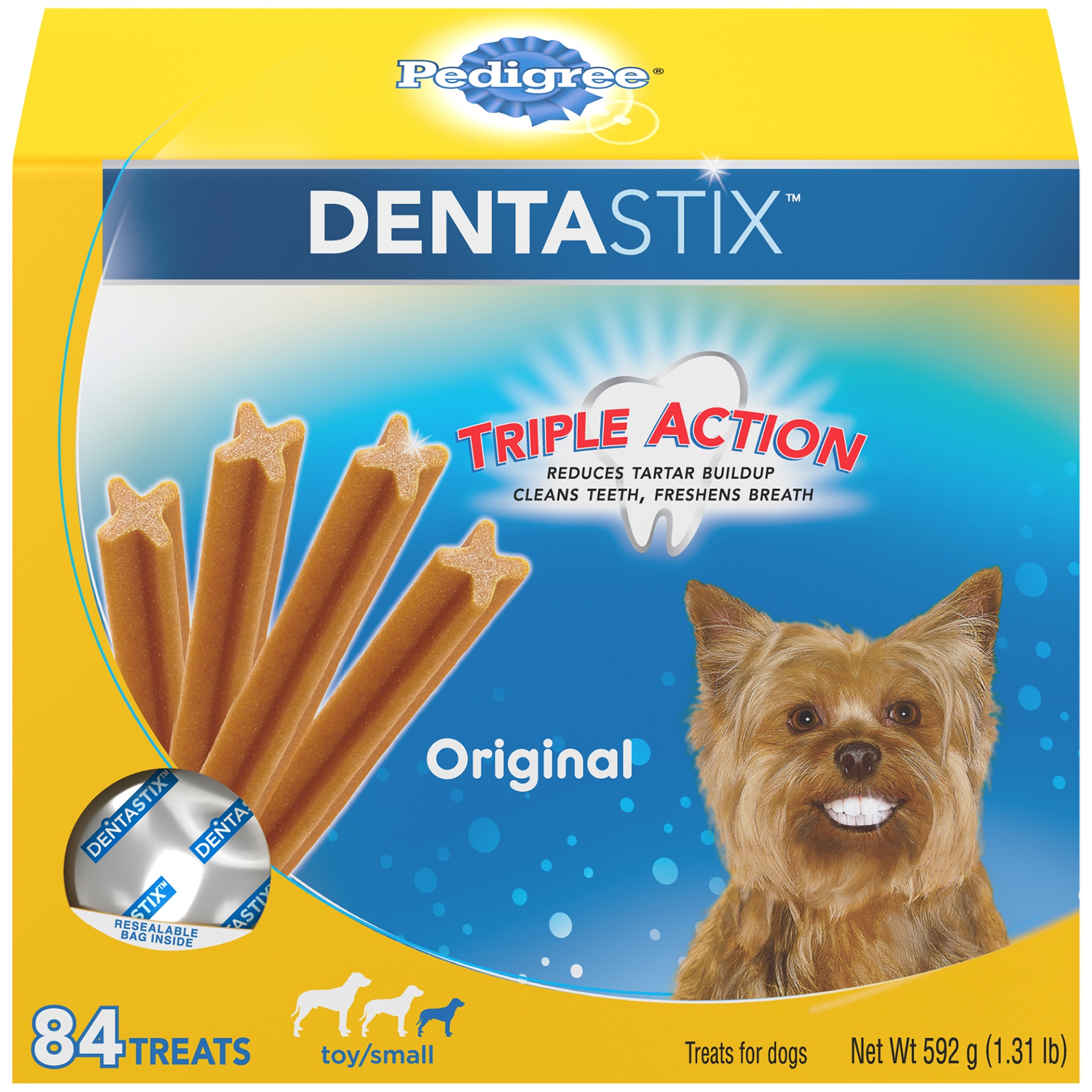 slide 1 of 1, PEDIGREE DENTASTIX Small Dog Dental Treats Original Flavor Dental Bones, 1.3 Lb