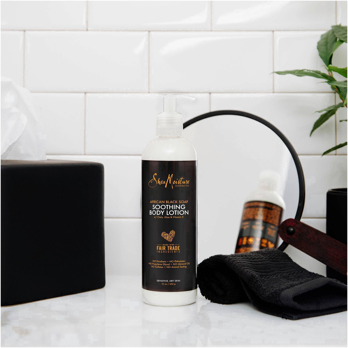 slide 6 of 21, SheaMoisture Sensitive Skin Soothing Lotion African Black Soap, 16 oz, 16 oz