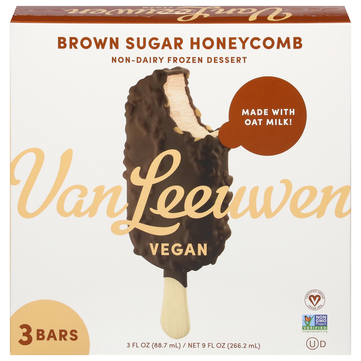 slide 1 of 9, Van Leeuwen Non-Dairy Brown Sugar Honeycomb Frozen Dessert 3 ea, 3 ct