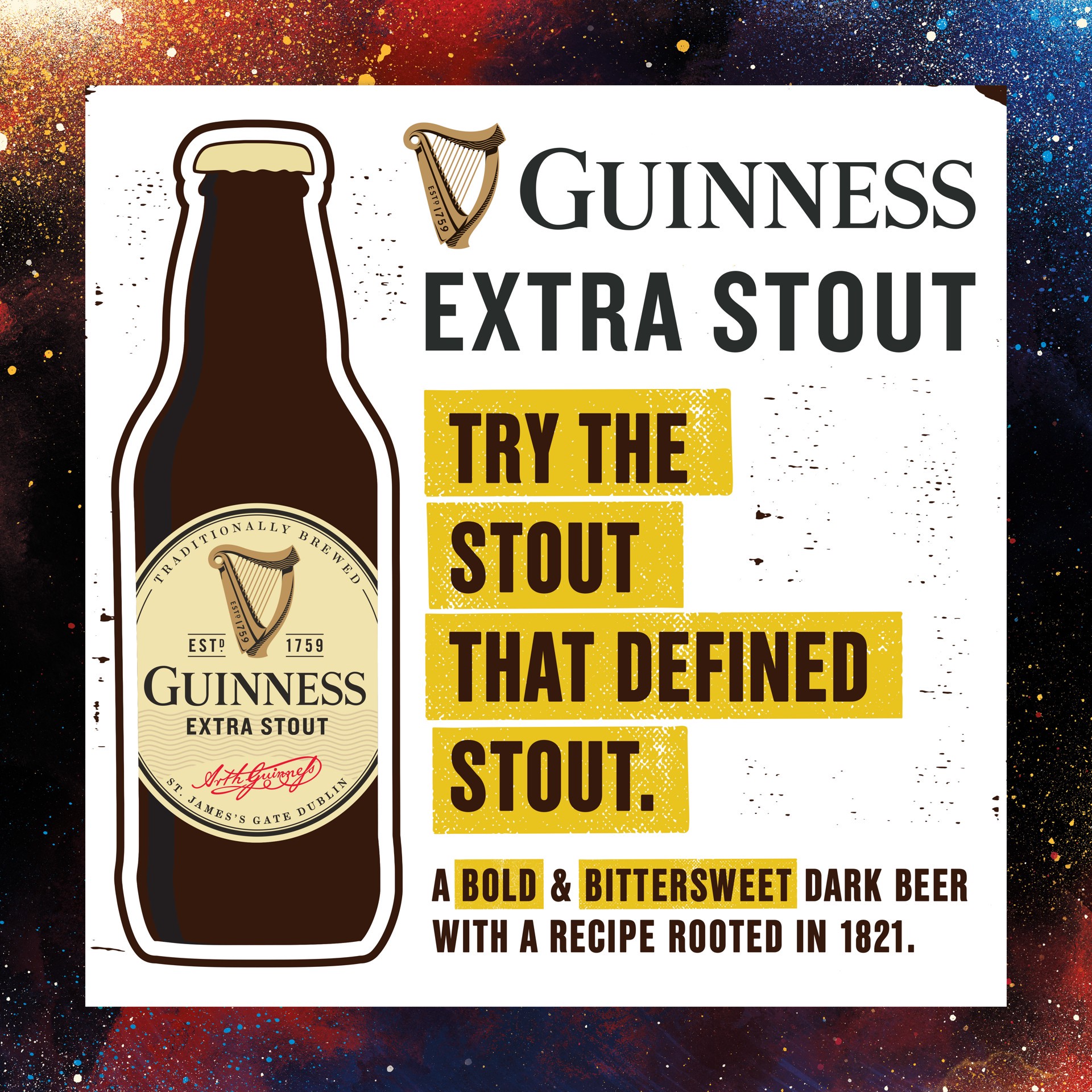 slide 7 of 10, Guinness Extra Stout Import Beer, 22 fl oz, Single Serve Bottle, 5.6% ABV, 22 oz btl