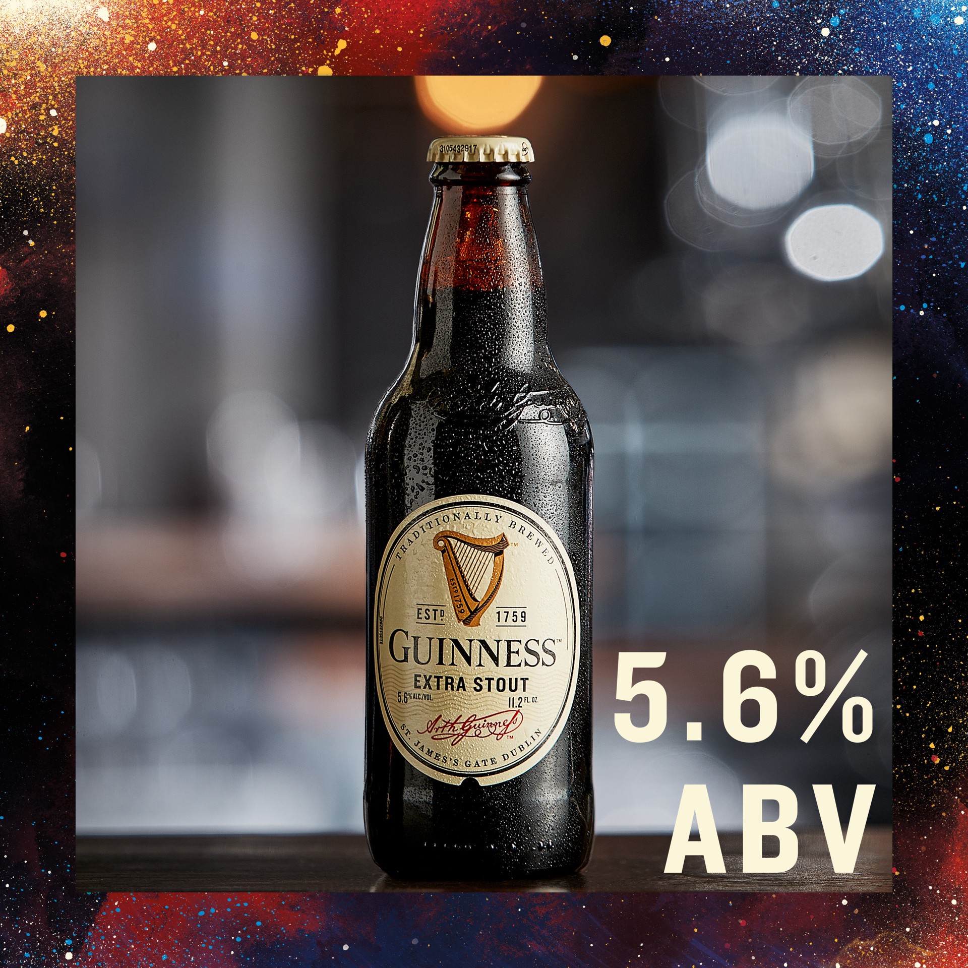 slide 3 of 10, Guinness Extra Stout Import Beer, 22 fl oz, Single Serve Bottle, 5.6% ABV, 22 oz btl