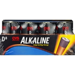 slide 1 of 1, CVS Health CVS Alkaline Batteries D, 8 ct