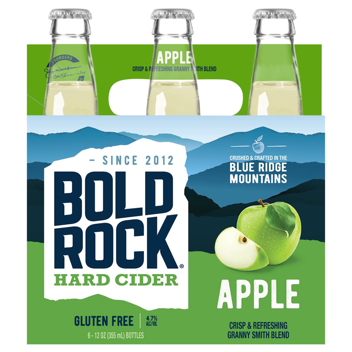 slide 1 of 9, Bold Rock Hard Apple Cider 6pk Can, 6 ct; 12 oz