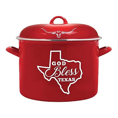 slide 1 of 1, Cook Prep Eat Red GOD Bless Texas Stock Pot with Lid, 12 qt