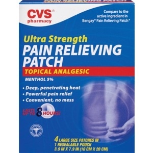 slide 1 of 1, CVS Pharmacy Ultra Strength Pain Relieving Patch Large Size, 4 ct